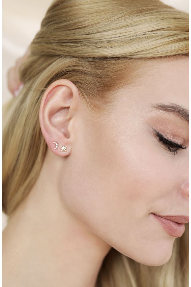 Set of 3 Celestial Stud Earrings, Alternate, color, TURQUOISE