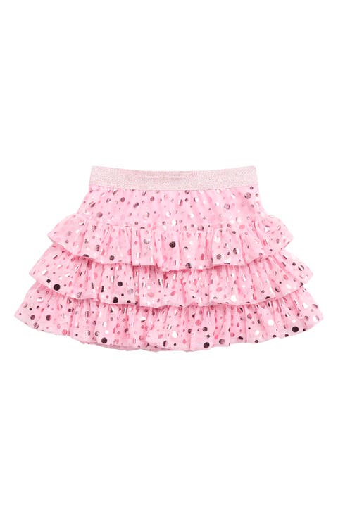 Kids' Foil Polka Dot Ruffle Mesh Skirt (Toddler & Little Kid)