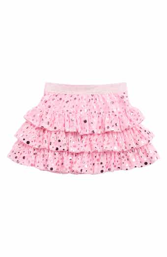 Flapdoodles Kids' Foil Polka Dot Ruffle Mesh Skirt