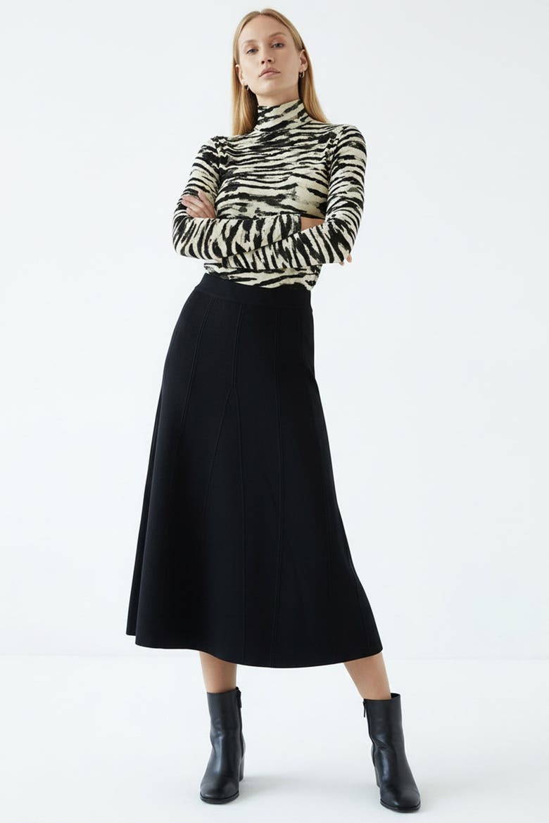 Creed High Waist Knit Midi Skirt, Alternate, color, Black