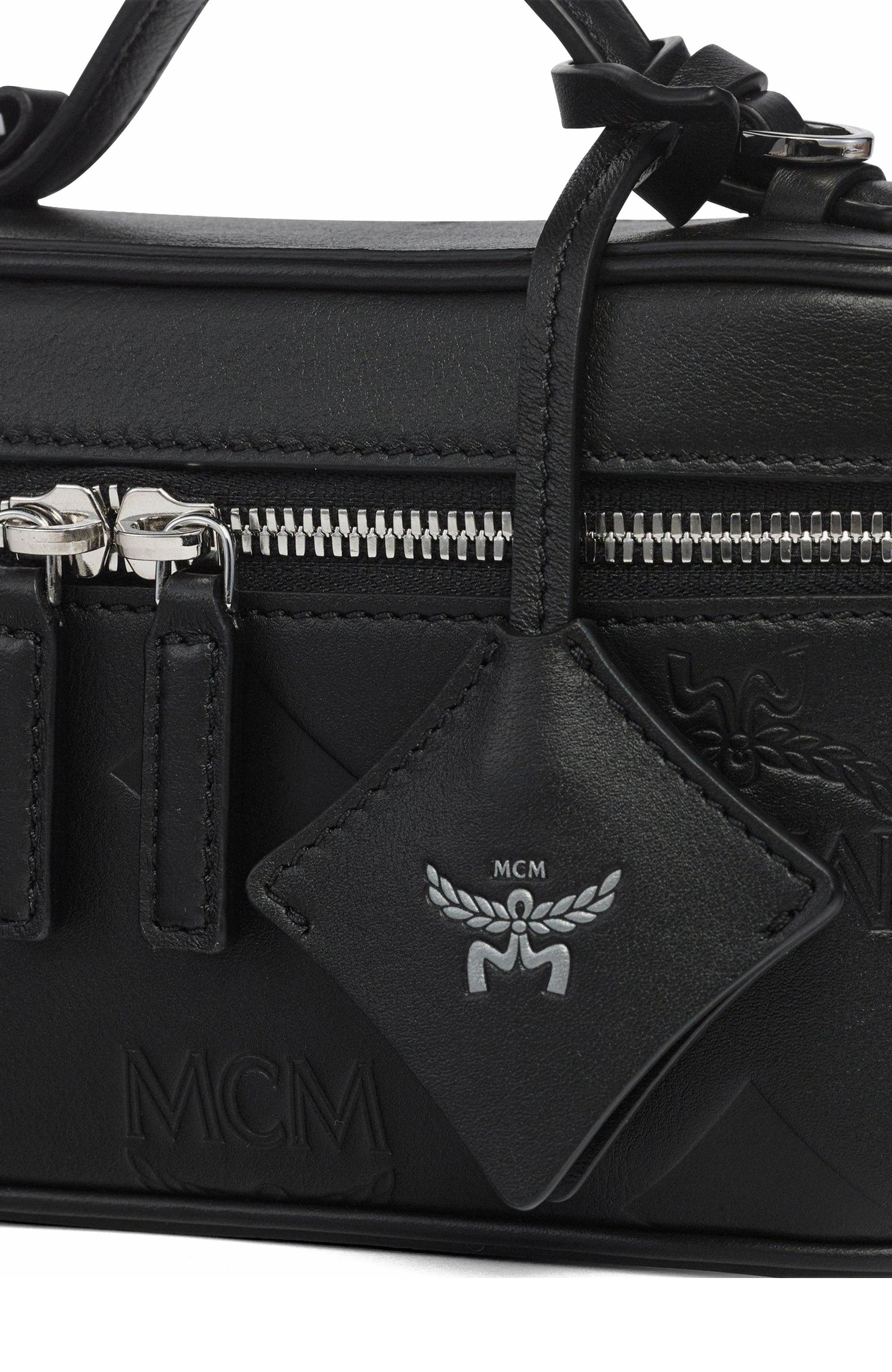 Aren Vanity Case in Maxi Monogram Leather, Alternate, color, Black
