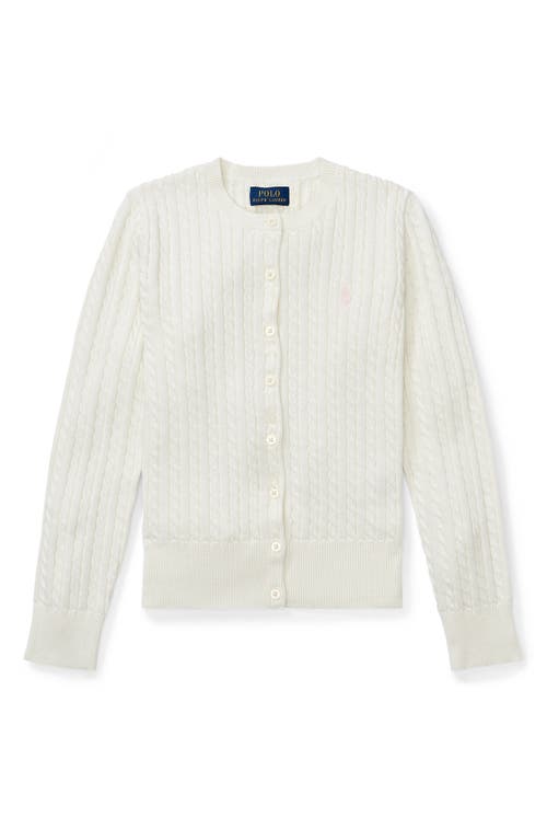 Polo Ralph Lauren Girl's Mini Cable-knit Cardigan In White