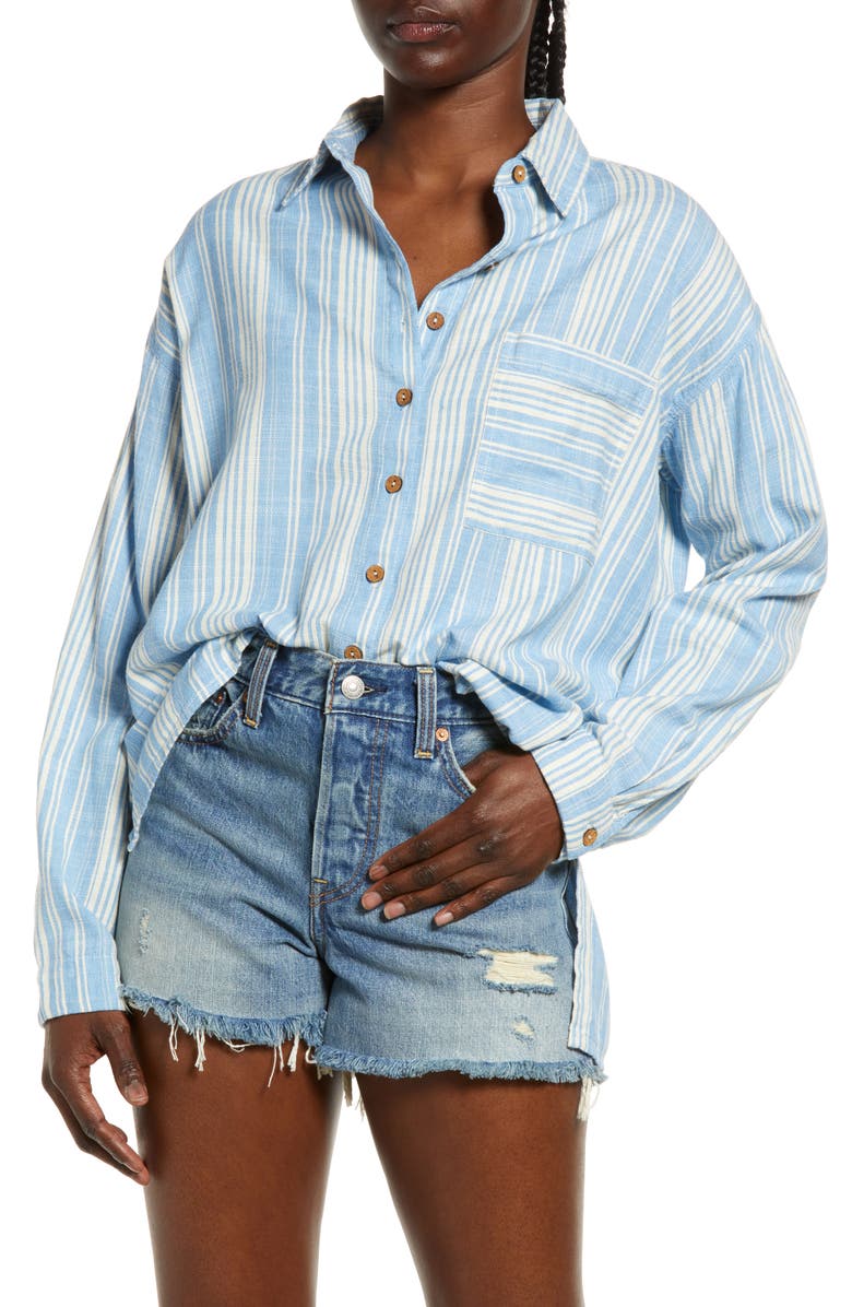 Billabong Women's In The Tide Stripe Woven Top, Main, color, 