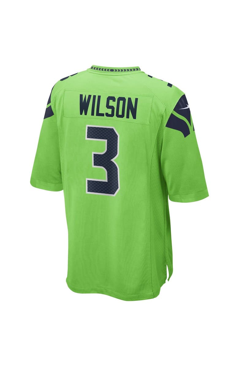 Nike Men's Nike Russell Wilson Neon Green Seattle Seahawks Alternate Game Jersey, Alternate, color,