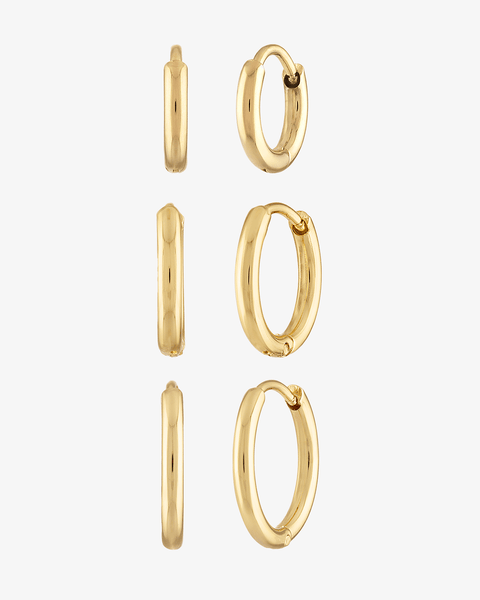 Set of 3 Huggie Hoops
