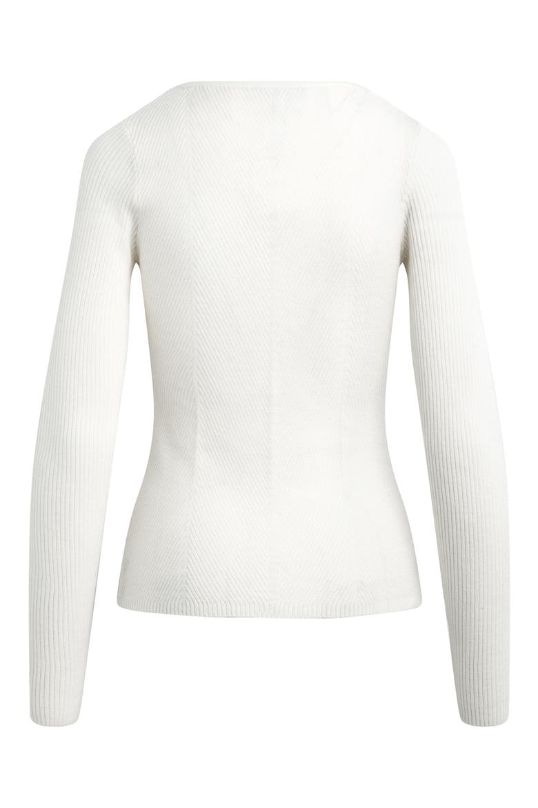 The Serena Rib Merino Wool Cardigan, Alternate, color, IVORY