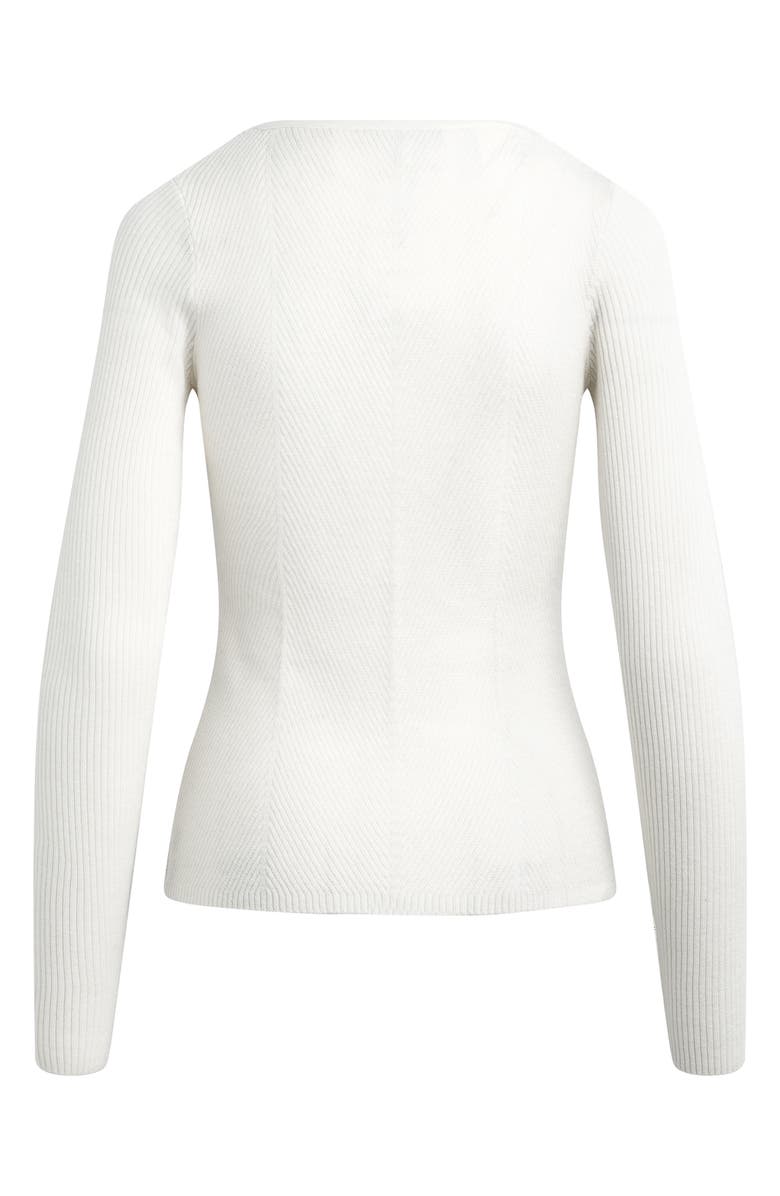 Favorite Daughter The Serena Rib Merino Wool Cardigan, Alternate, color, Ivory