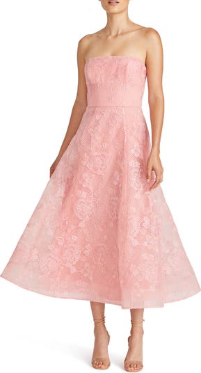 ML Monique Lhuillier Louisa Lace Strapless A line Midi Cocktail Dress Nordstrom