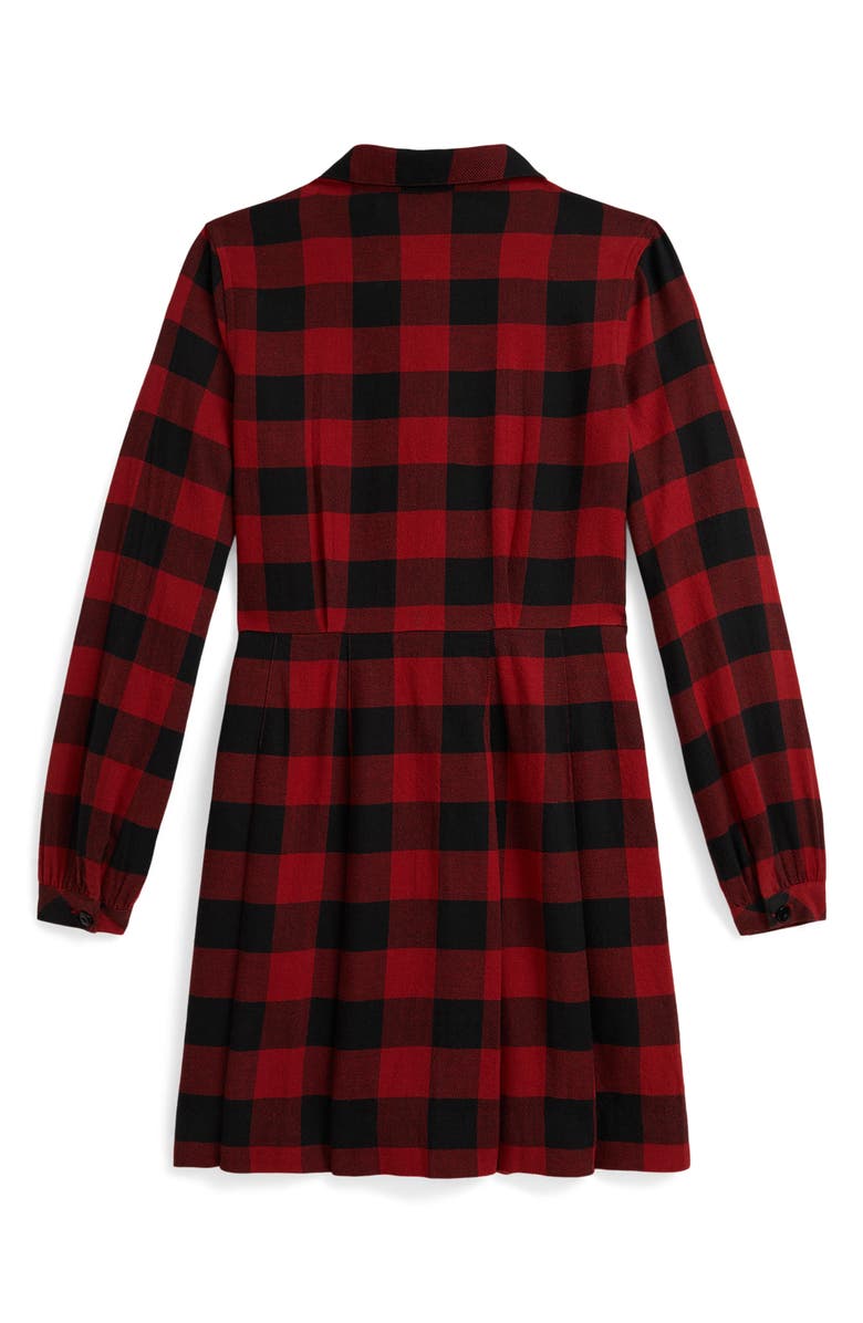 Polo Ralph Lauren Kids' Long Sleeve Plaid Twill Shirtdress, Alternate, color, Red/ Black Check