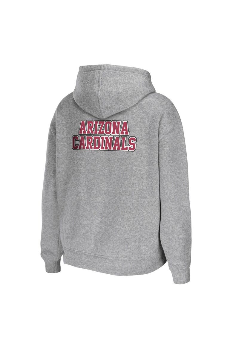 Women's WEAR by Erin Andrews Heathered Gray Arizona Cardinals Team Full-Zip Hoodie, Alternate, color, Heather Gray