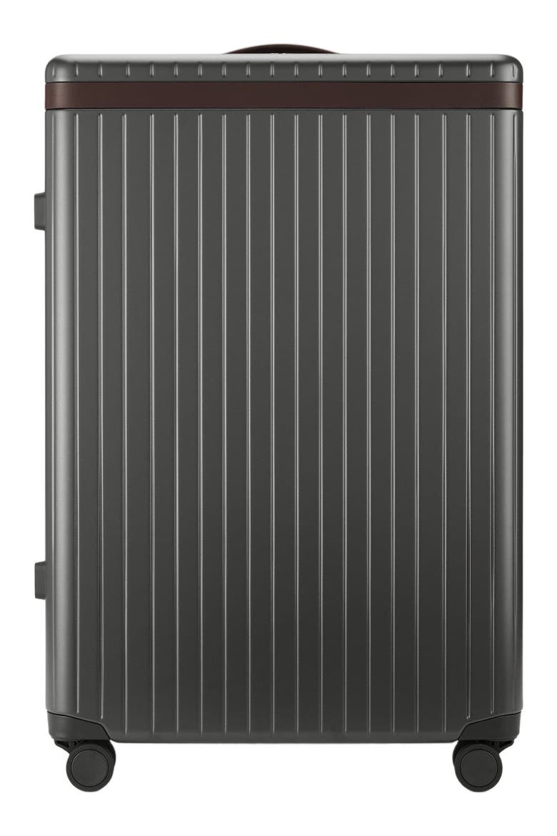 The Large Check-in Suitcase, Main, color, Grey / Chocolate