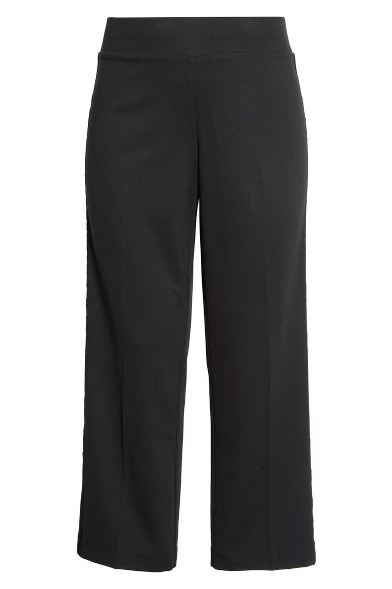 Velvet Stripe Pull On Trousers, Main, color, JONES BLACK