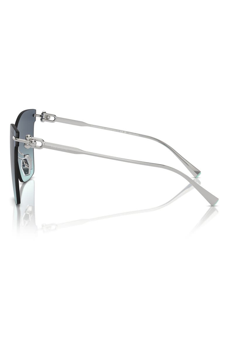 Tiffany & Co. 143mm Gradient Rimless Butterfly Shield Sunglasses, Alternate, color, Blue Gradient