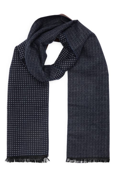 Dotted Silk Reversible Scarf