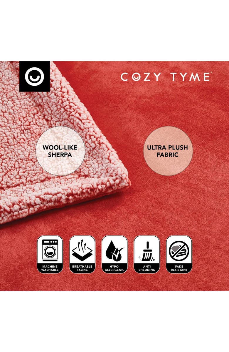 INSPIRED HOME Cozy Tyme Saleem Faux Shearling Throw Blanket - 108" x 90", Alternate, color,