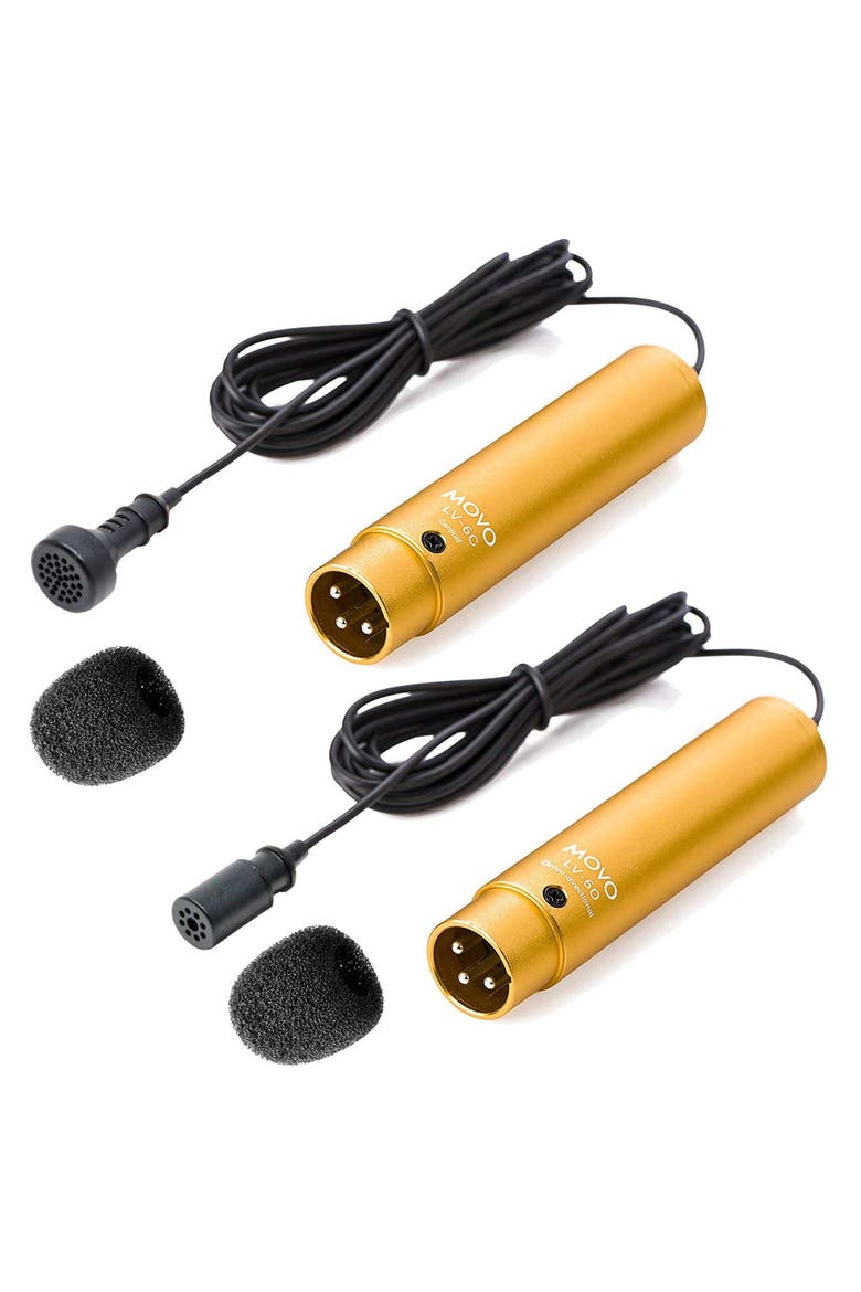 LV-6 Pro Grade Omnidirectional and Cardioid XLR Lavalier Condenser Microphone Set, Main, color, Black