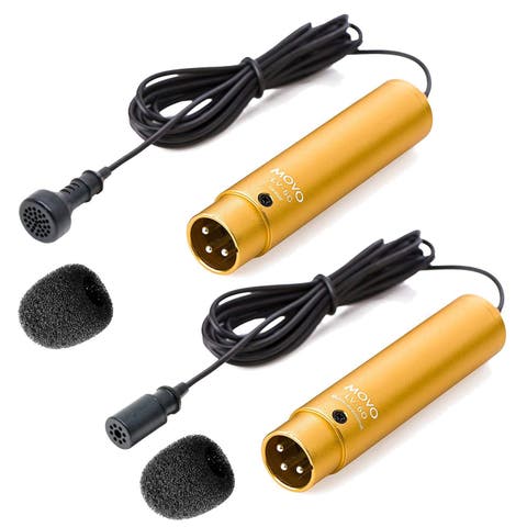LV-6 Pro Grade Omnidirectional and Cardioid XLR Lavalier Condenser Microphone Set (48V Phantom Powered)