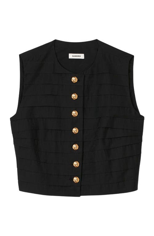 Sandro Eilat Pleated Button-front Top