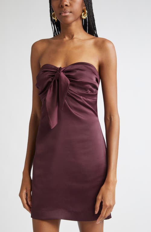 Ramy Brook Orion Satin Bodice Strapless Minidress In Purple