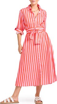 SHIRTY Mixed Stripe Long Sleeve Shirtdress