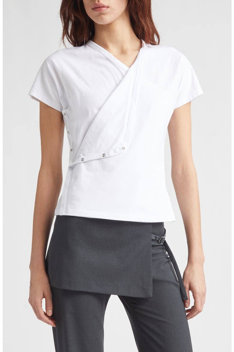 Olimpia Side Snap Cotton Top, Main, color, WHITE