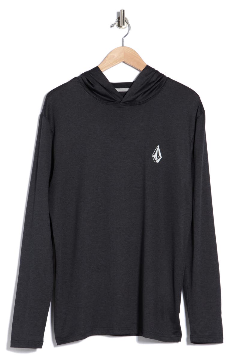 Volcom Deathly Stones Hooded Sun Shirt, Alternate, color, Black