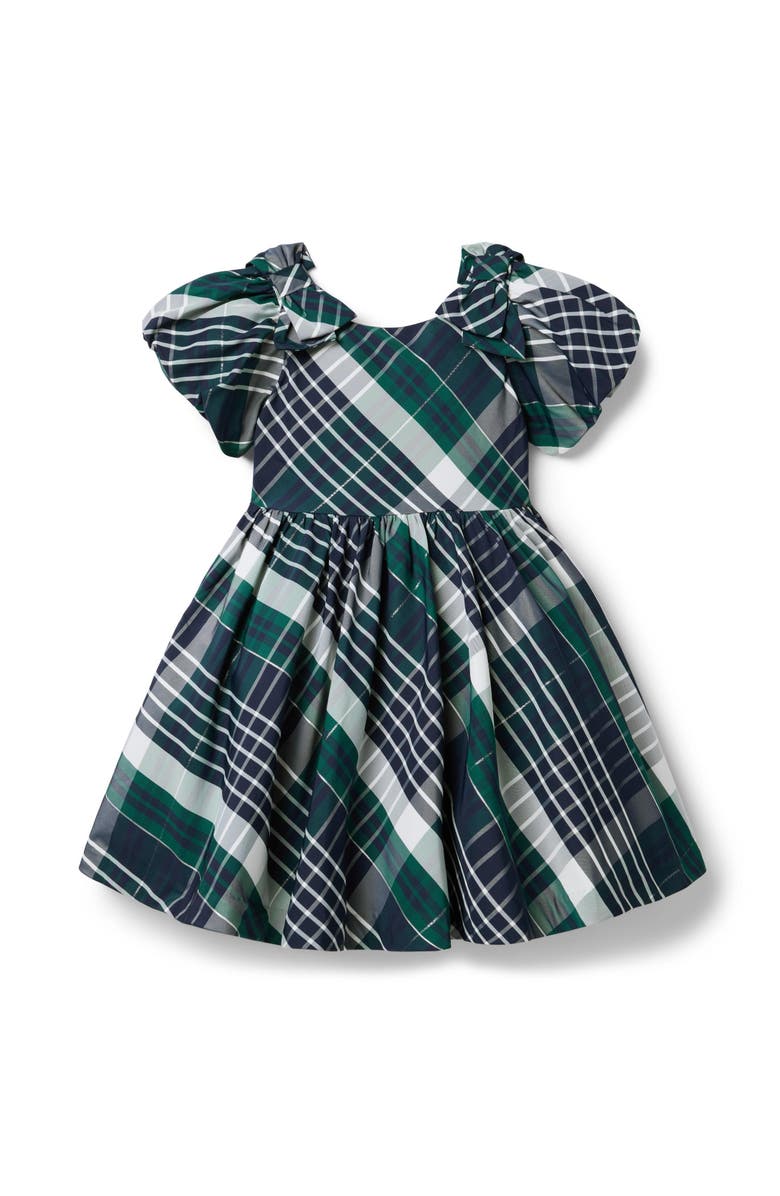 Janie and Jack The Timeless Tartan Dress, Main, color, Green