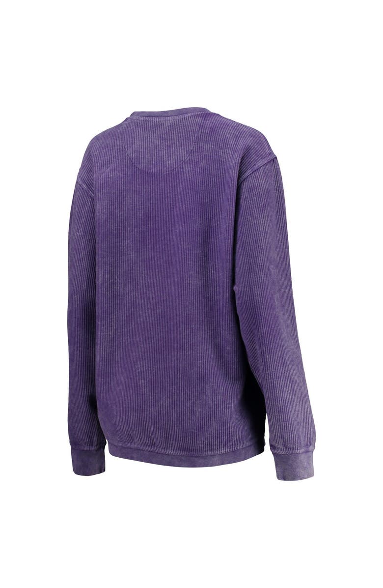PRESSBOX Women's Pressbox Purple LSU Tigers Comfy Cord Vintage Wash Basic Arch Pullover Sweatshirt, Alternate, color, Purple