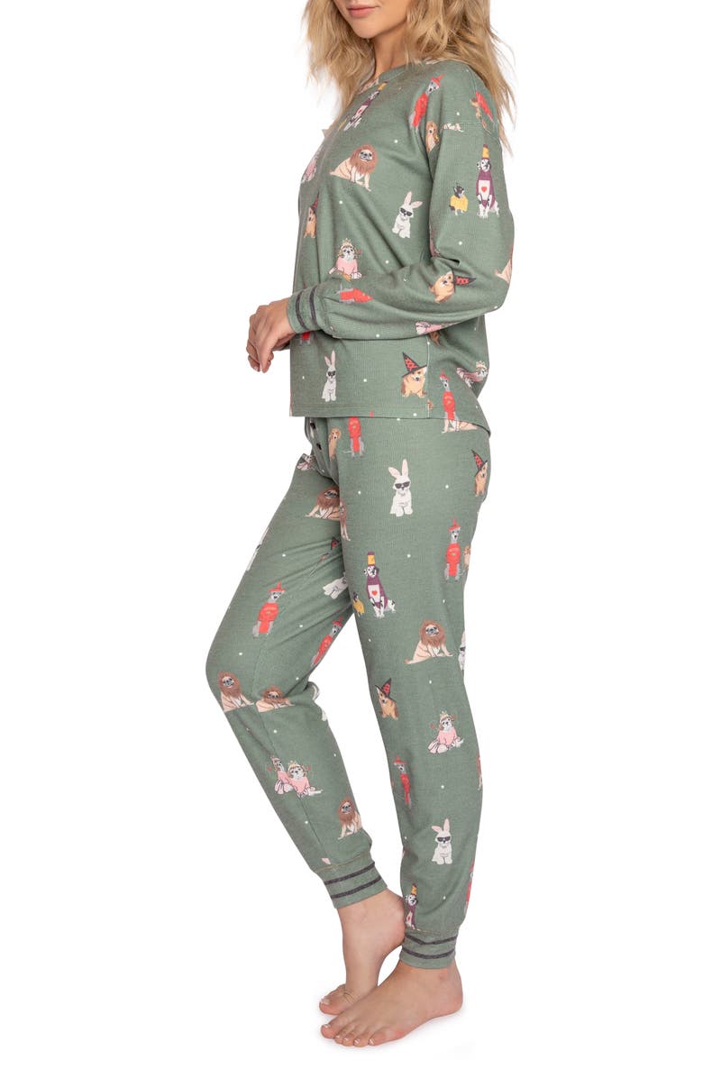 PJ Salvage My Boo Long Sleeve Ribbed Pajamas, Alternate, color, 