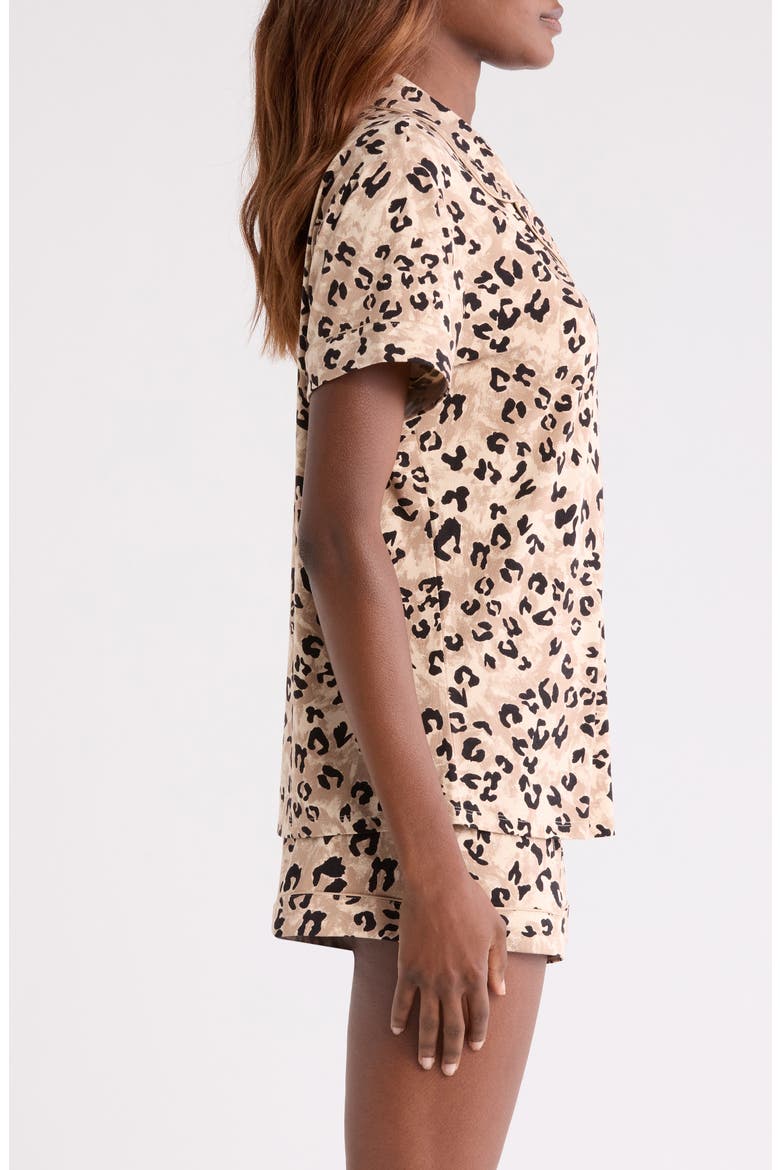 Moonlight Eco Short Pajamas, Alternate, color, TAN INKED LEOPARD