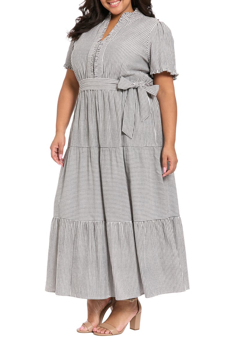 Tiered Maxi Dress, Alternate, color, BLACK/ WHITE
