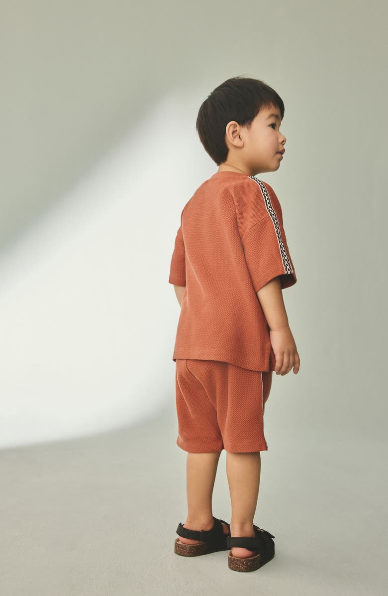NEXT Kids' Palm Pocket T-Shirt & Drawstring Shorts Set, Alternate, color, Brown