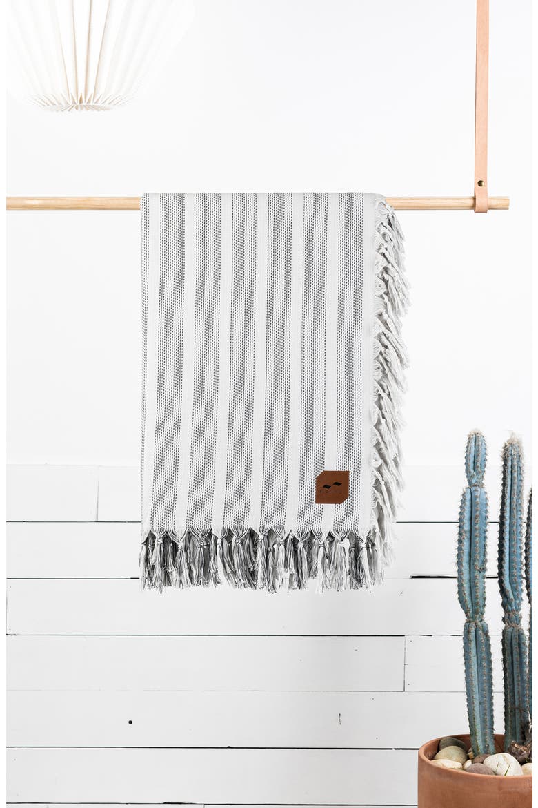 Dylan Stripe Oversize Beach Blanket, Alternate, color, WHITE
