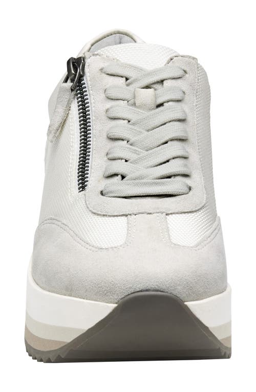 Johnston & Murphy Gracie Side Zip Sneaker In White Nylon/kid Suede