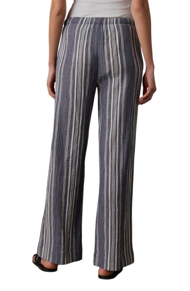Faherty Dune Organic Cotton Wide Leg Pants, Alternate, color, Sea Breeze Stripe