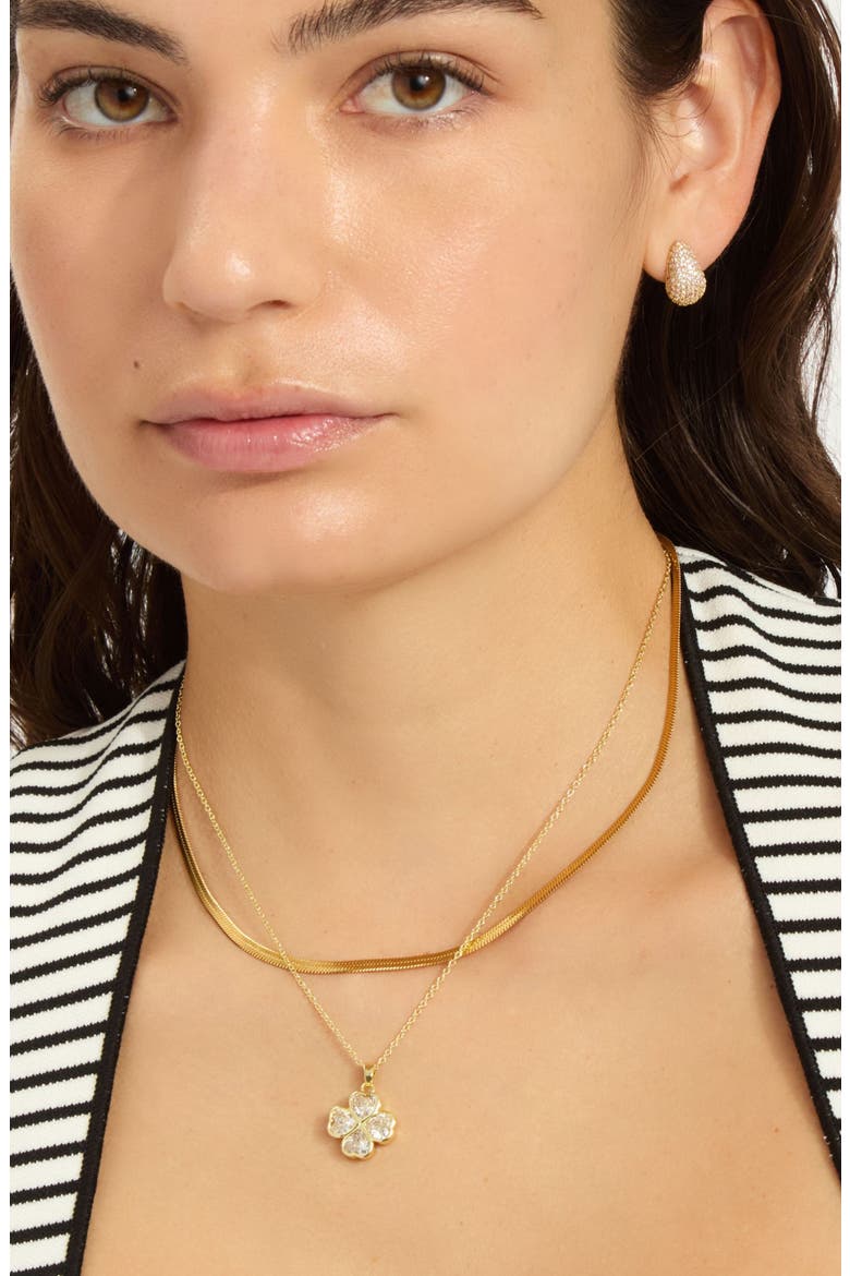 Clover Pendant Necklace, Alternate, color, GOLD