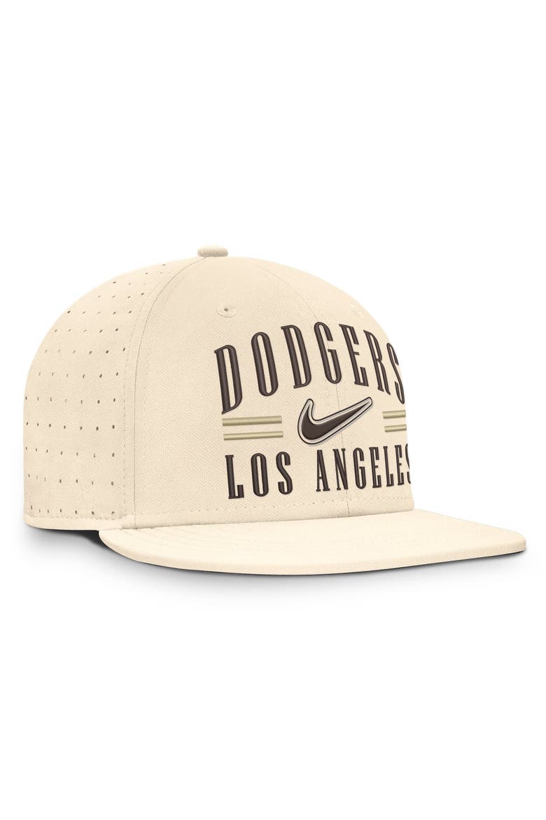 Men's Nike Natural Los Angeles Dodgers True Dri-FIT AeroBill Fitted Hat, Alternate, color, Natural