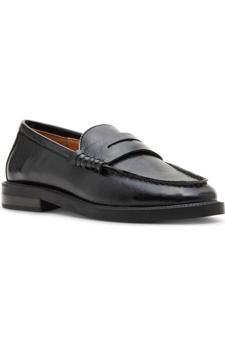 Steve Madden Madison Penny Loafer, Main, color, Black Leat