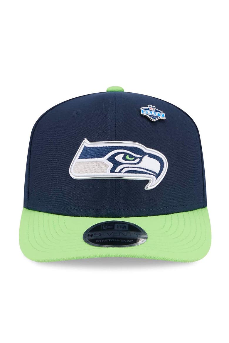 Men's New Era  College Navy/Neon Green Seattle Seahawks 2026 NFL Draft 9SEVENTY Adjustable Hat, Alternate, color, College Navy