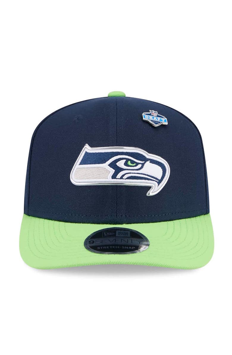 New Era Men's New Era  College Navy/Neon Green Seattle Seahawks 2026 NFL Draft 9SEVENTY Adjustable Hat, Alternate, color, College Navy