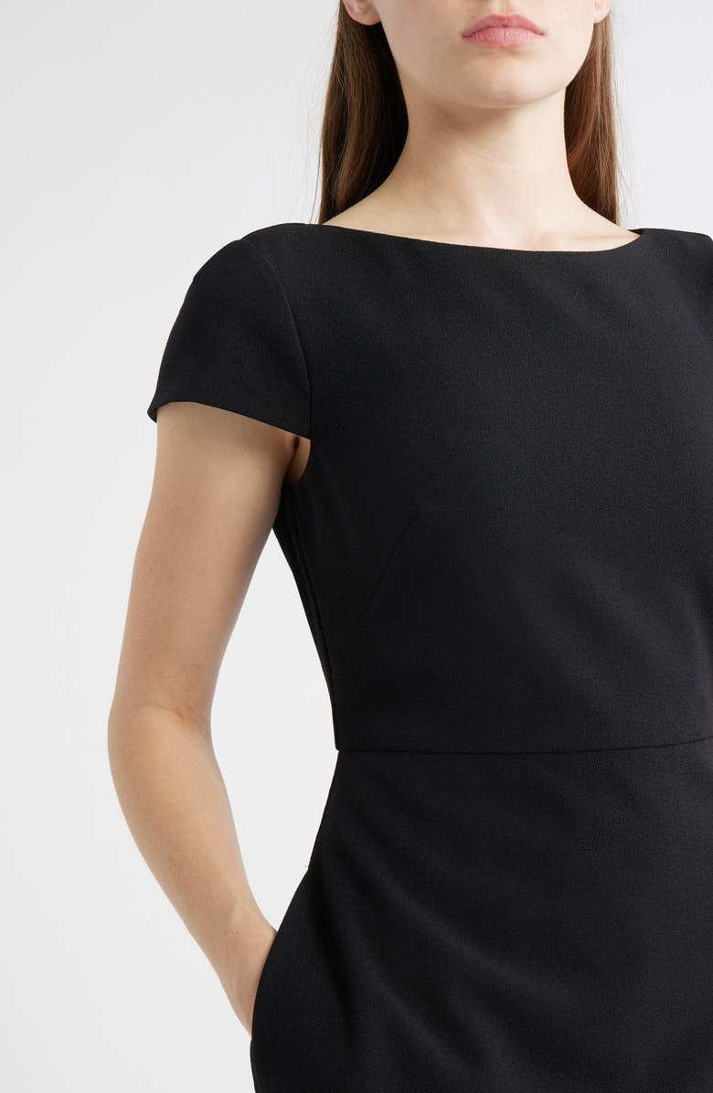 Vince Camuto Stretch Crepe Cocktail Dress, Alternate, color, Black
