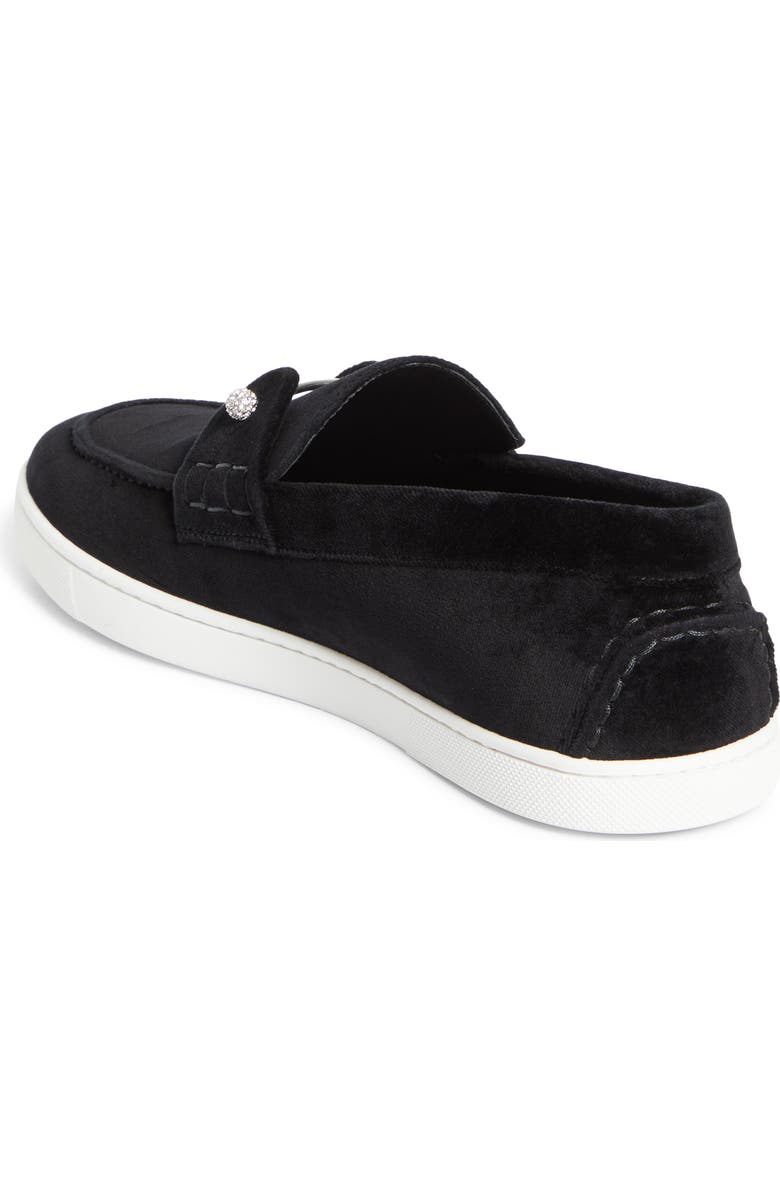 Christian Louboutin Chambeliboat Loafer, Alternate, color, Black/ Crystal
