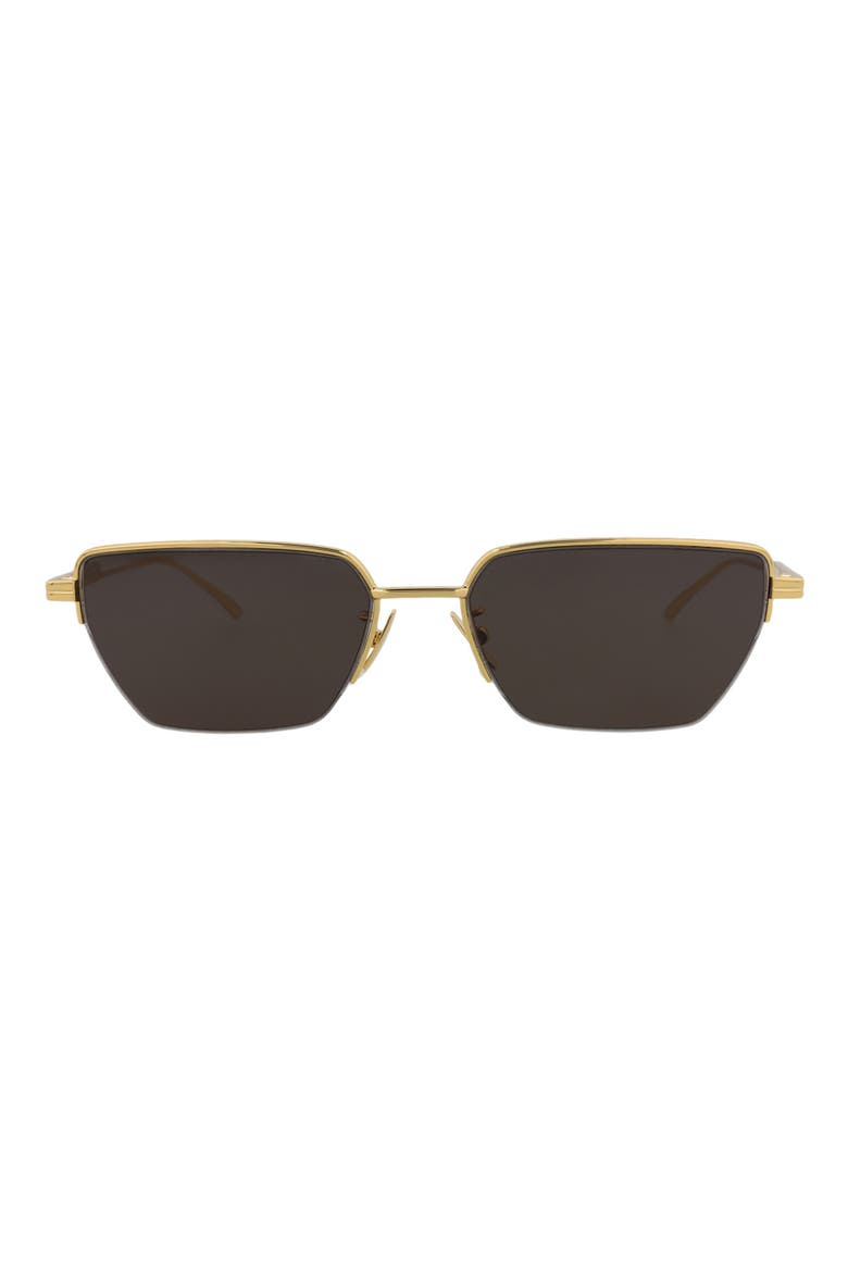 57mm Rectangular Sunglasses, Main, color, GOLD GOLD GREY
