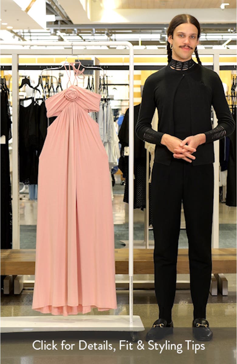 Rosette Halter Maxi Dress, sales video thumbnail