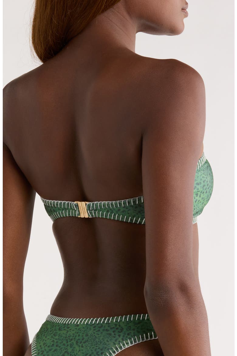Blanket Stitch Slim Bandeau Bikini Top, Alternate, color, WILD WONDER