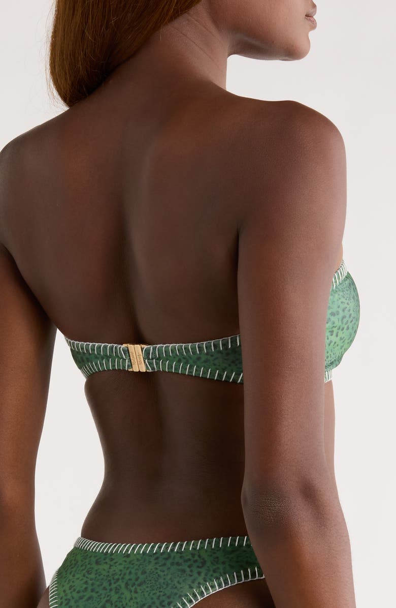 Kulani Kinis Blanket Stitch Slim Bandeau Bikini Top, Alternate, color, Wild Wonder