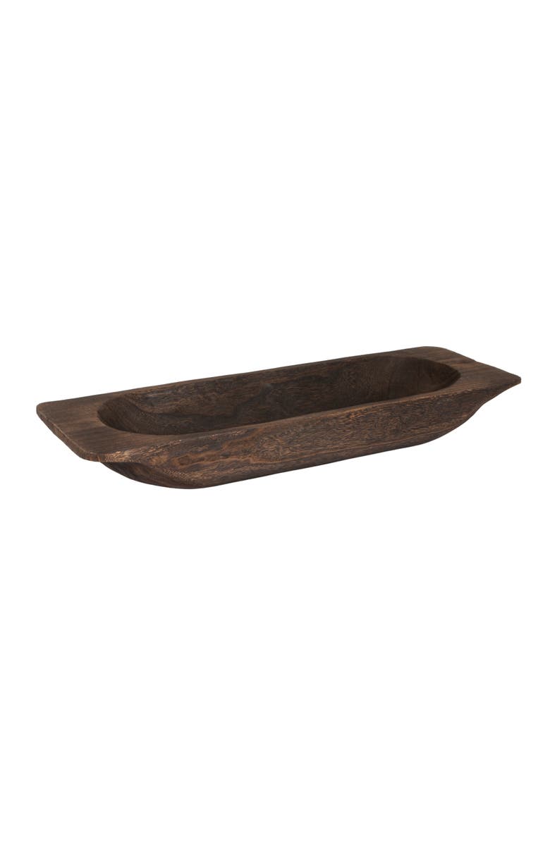 Storied Home Decorative Paulownia Wood Tray Bowl, Brown, Main, color, 