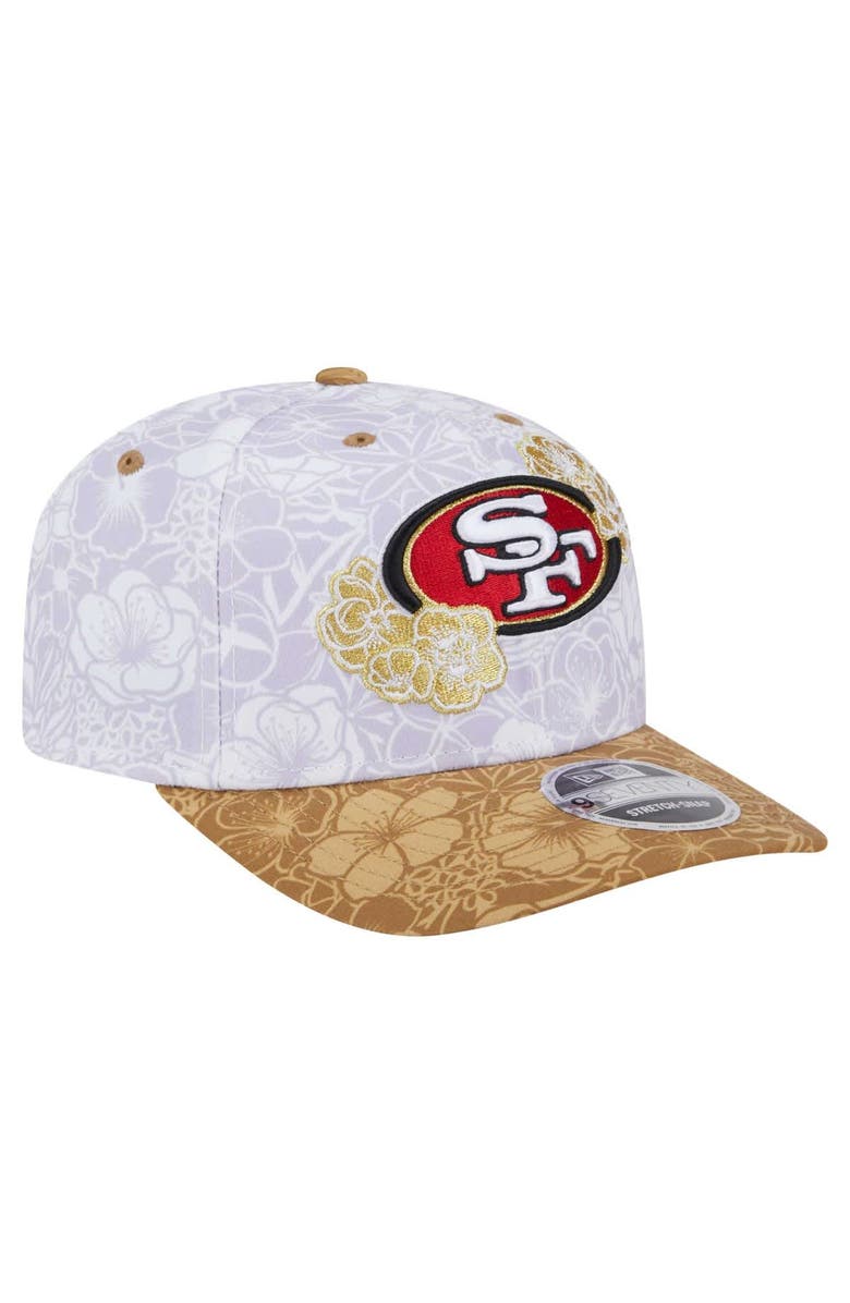 New Era Men's New Era White/Gold San Francisco 49ers AAPI Apex Collection Floral 9SEVENTY Stretch-Snap Hat, Alternate, color, White
