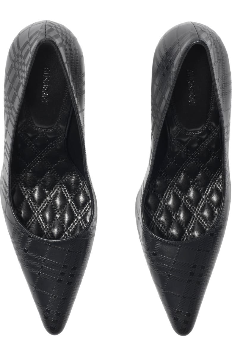 Burberry Check Leather Dame High Pumps, Alternate, color, Black