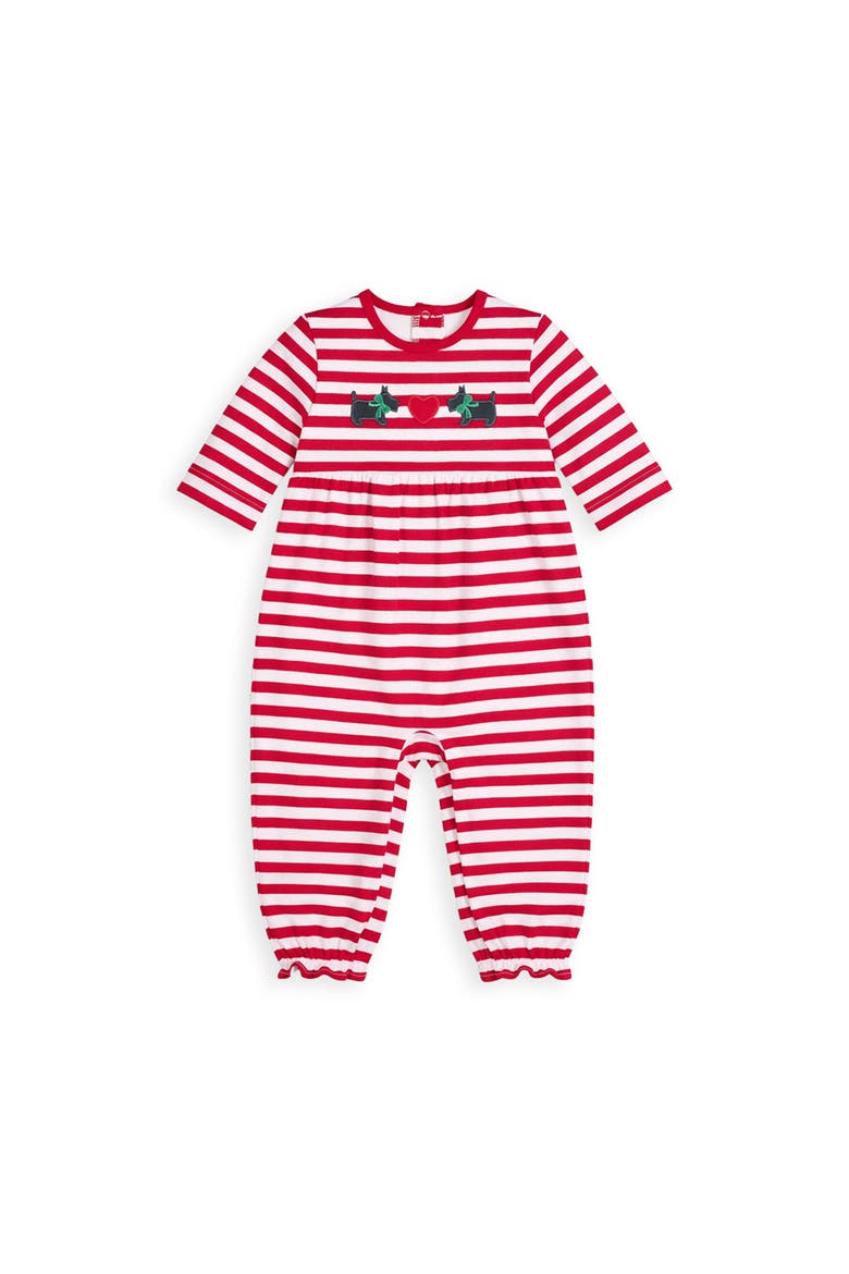 Stripe Knit Longall with Scotties & Heart, Main, color, Red & White Stripe